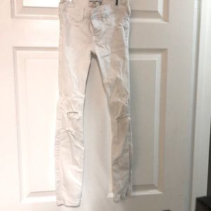White Abercrombie little girl ripped jeans
